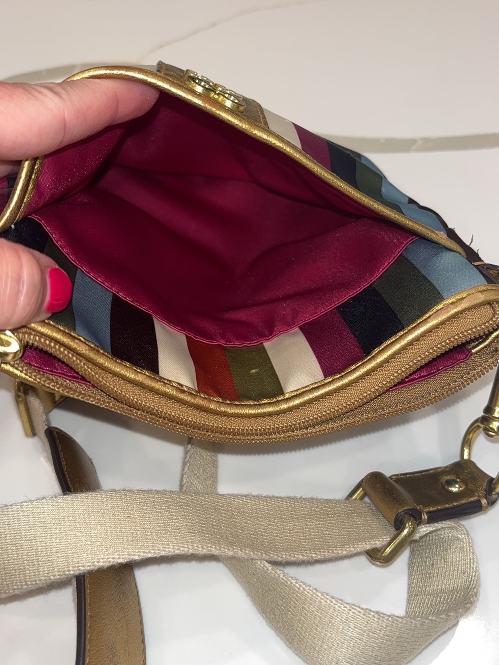 Coach Julia Stripe Legacy Crossbody Bag - Picture 6 of 7